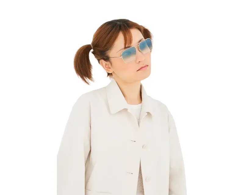 Retrosuperfuture Unisex MD3 Iggy 2.0 Fedeism Azure Occhiali da sole Metallo Argento Blu Squadrata Normale miniatura 3