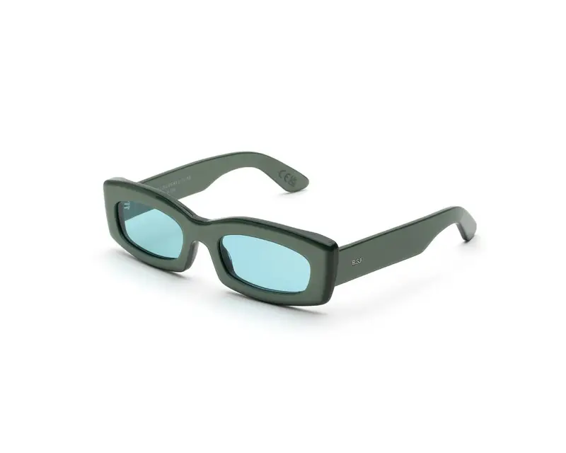 Retrosuperfuture Unisex MWA Zaga Metallic Mint Occhiali da sole Acetato Verde Verde Squadrata Normale