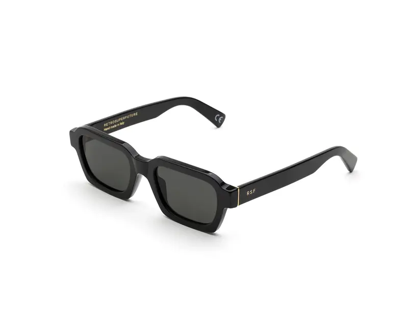 Retrosuperfuture Unisex NJS Caro Black Occhiali da sole Acetato Nero Nero Squadrata Normale