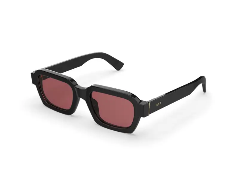 Retrosuperfuture Unisex NXE Caro Fantome Occhiali da sole Acetato Nero Rosso Squadrata Normale