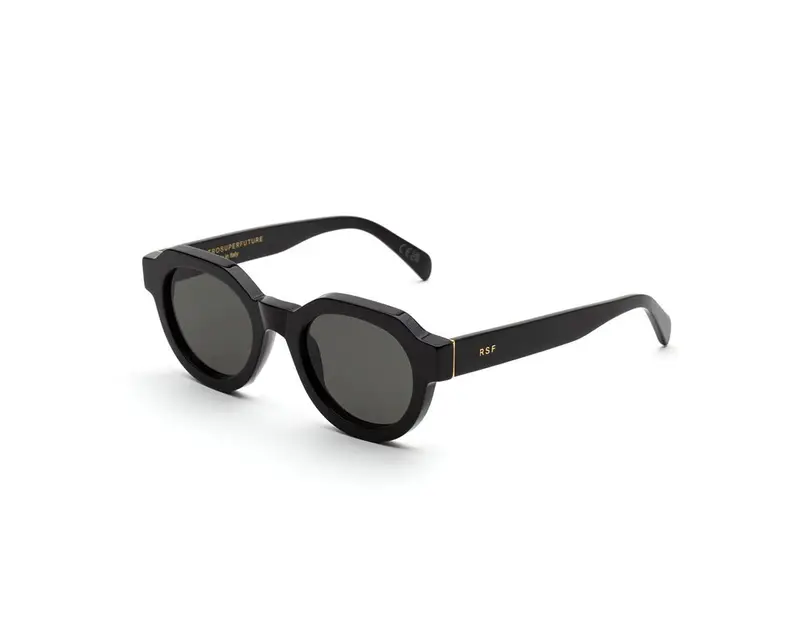 Retrosuperfuture Unisex NY2 Vostro black Occhiali da sole Acetato Nero Grigio Rotonda Normale