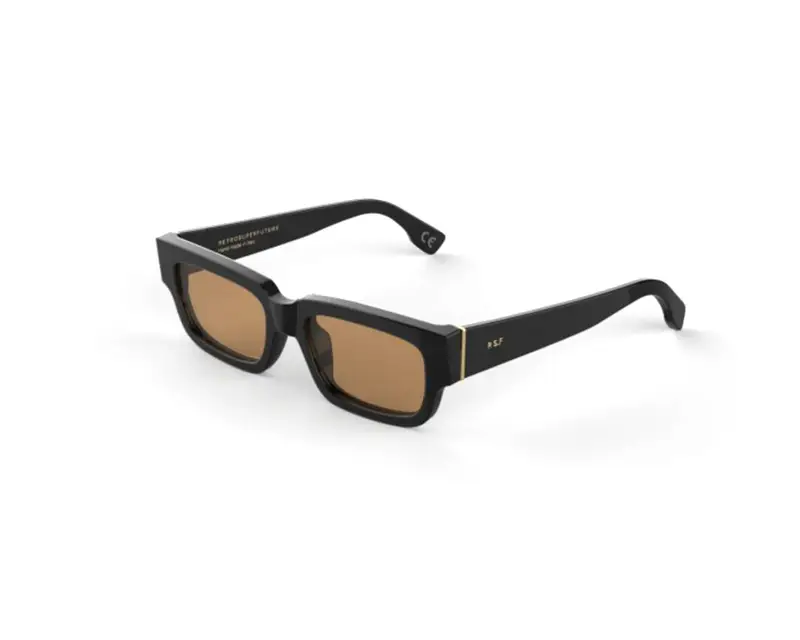 Retrosuperfuture Unisex OGN Roma Refined Occhiali da sole Acetato Nero Marrone Squadrata Normale