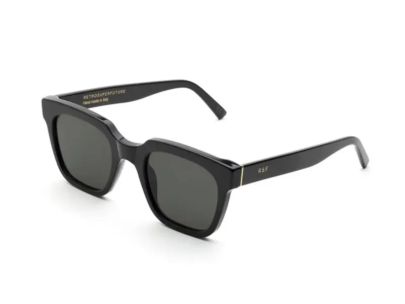 Retrosuperfuture Unisex OQU Giusto Black Occhiali da sole Acetato Nero Nero Squadrata Normale