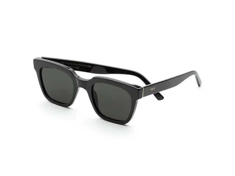 Retrosuperfuture Unisex OQU Giusto Black Occhiali da sole Acetato Nero Nero Squadrata Normale miniatura 2