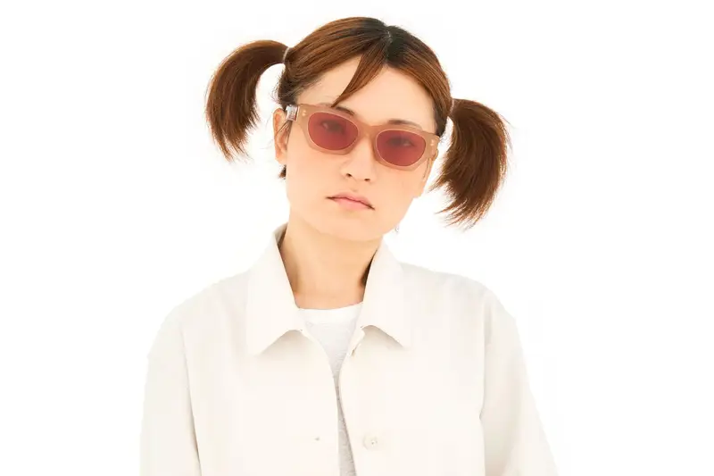 Retrosuperfuture Unisex OV0 Tono Light brown Occhiali da sole Acetato Marrone Bordeaux Cat Eye Normale miniatura 3