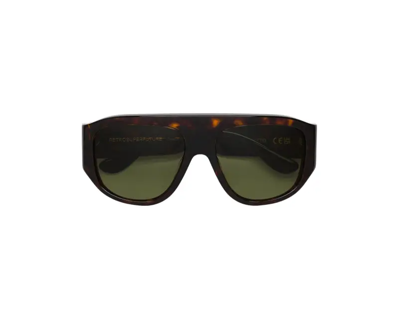 Unisex P9F BISCOTTO HAVANA Occhiali da sole Acetato Havana Verde Geometrica miniatura 2