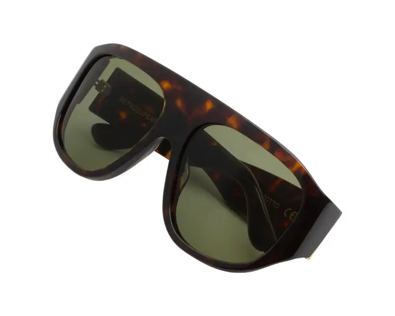 Unisex P9F BISCOTTO HAVANA Occhiali da sole Acetato Havana Verde Geometrica miniatura 3