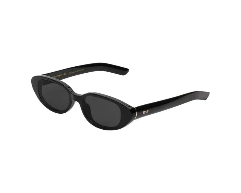 Unisex PJF VEGA BLACK Occhiali da sole Acetato Nero Nero Geometrica Normale