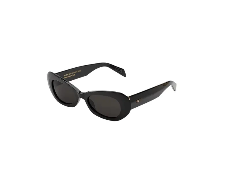 Retrosuperfuture Unisex PK7 Izipho Black Occhiali da sole Acetato Nero Nero Geometrica Normale
