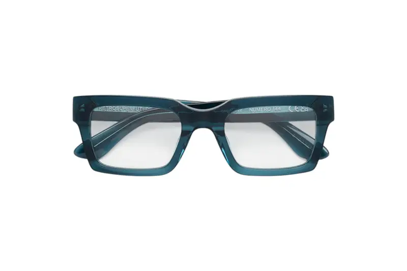 Unisex QAQ NUMERO 144 TEAL Montature da vista Acetato Blu Squadrata miniatura 2