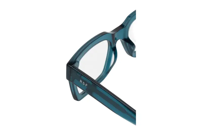 Unisex QAQ NUMERO 144 TEAL Montature da vista Acetato Blu Squadrata miniatura 3