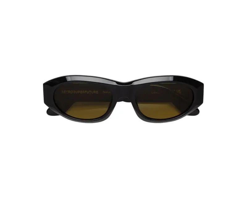 Unisex QRV CINEMA VINTAGE BROWN Occhiali da sole Acetato Nero Marrone Geometrica Normale miniatura 2