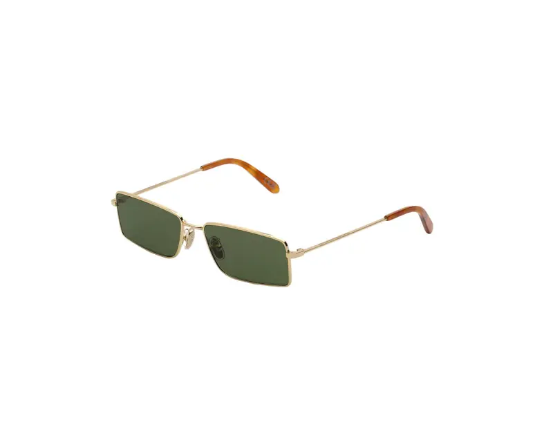 Retrosuperfuture Unisex R0T Chopper Light havana Occhiali da sole Metallo Oro Verde Squadrata Normale