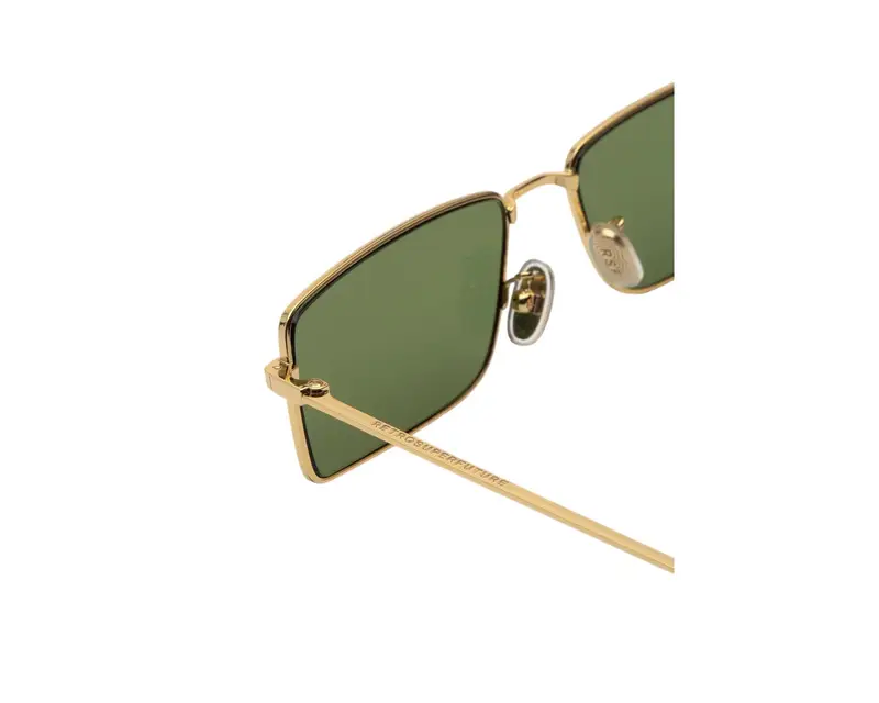 Retrosuperfuture Unisex R0T Chopper Light havana Occhiali da sole Metallo Oro Verde Squadrata Normale miniatura 2