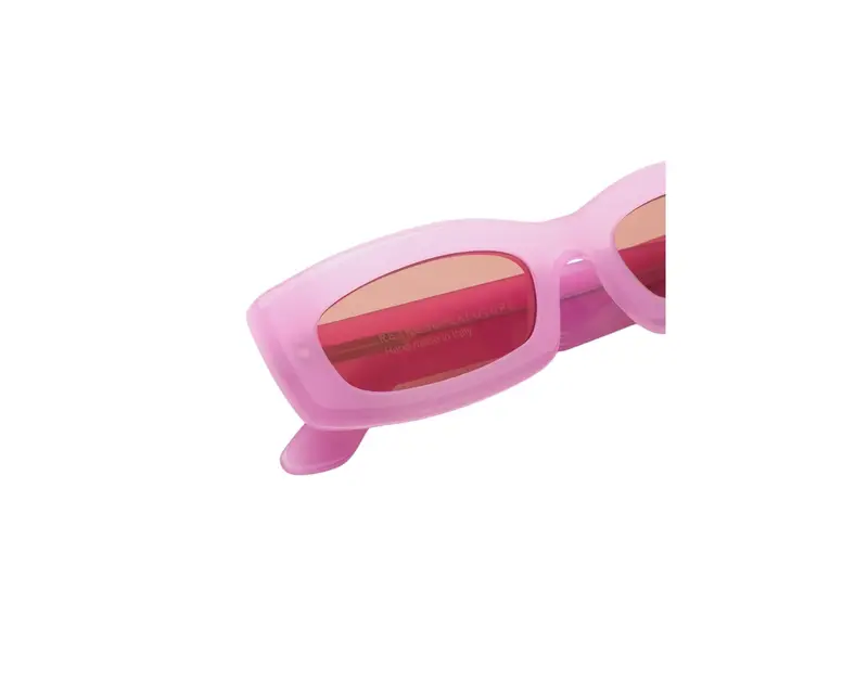 Retrosuperfuture Unisex R68 Zaga Rosa Occhiali da sole Acetato Rosso Squadrata Normale miniatura 2