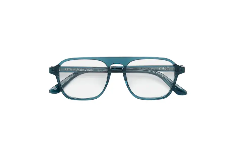 Unisex R9I NUMERO 142 TEAL Montature da vista Acetato Blu Squadrata miniatura 2