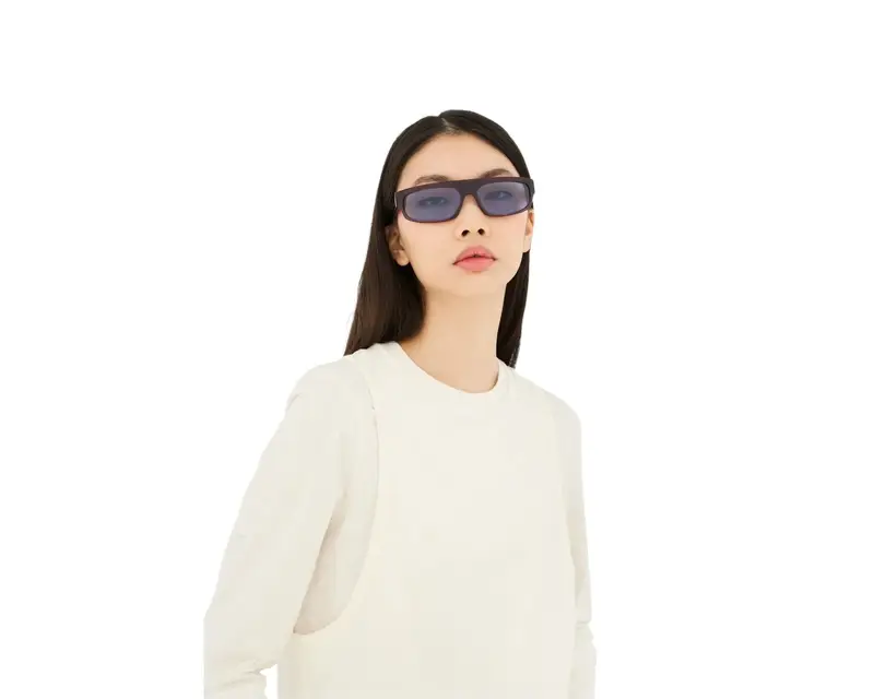 Retrosuperfuture Unisex RD6 Zam Viola Occhiali da sole Acetato Viola Azzurro Squadrata Normale miniatura 3