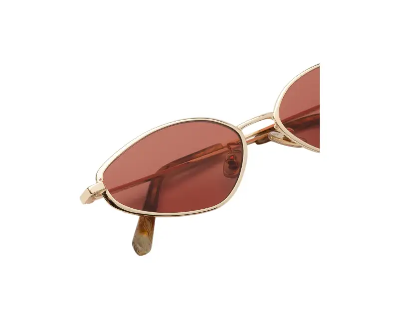 Unisex Retrosuperfuture 9II ZYRA VIOLET Occhiali da sole Metallo Oro Viola Geometrica Normale miniatura 3