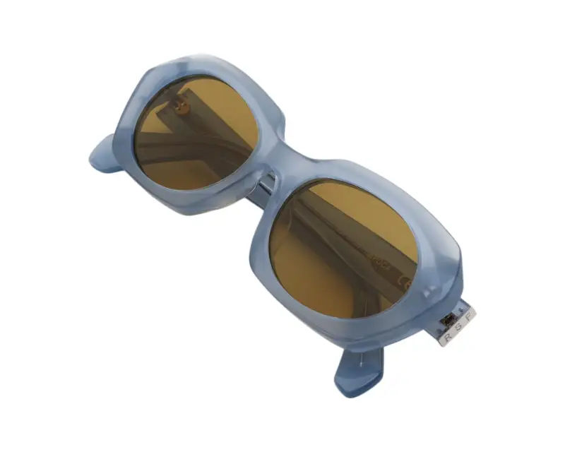 Unisex Retrosuperfuture GQP EPOCA BELLA Occhiali da sole Acetato Azzurro Marrone Geometrica Normale miniatura 3