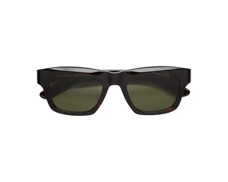 Unisex Retrosuperfuture IQM SINTESI 3627 Occhiali da sole Acetato Havana Verde Squadrata Normale miniatura 2