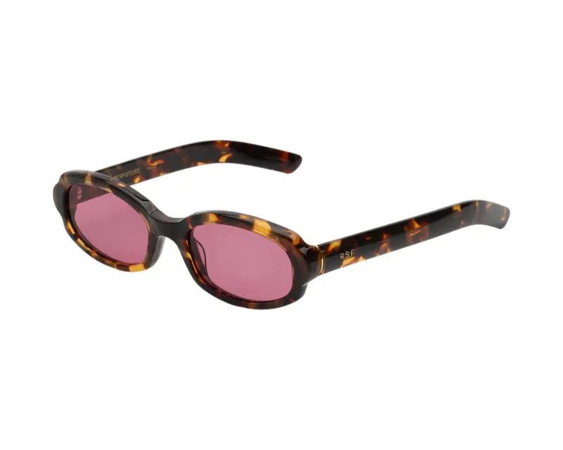 Unisex Retrosuperfuture L33 ESATTO BURNT HAVANA Occhiali da sole Acetato Havana Viola Rotonda Normale