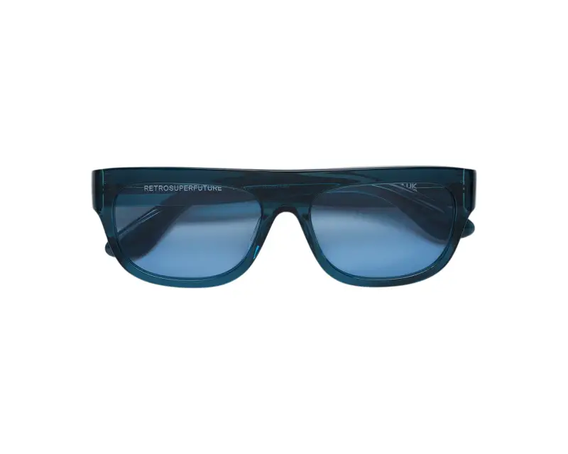 Unisex Retrosuperfuture N45 SERIOSO TEAL Occhiali da sole Acetato Blu Azzurro Geometrica Normale miniatura 2