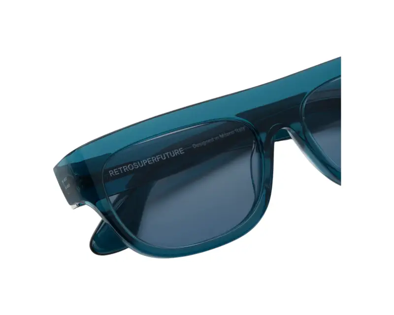 Unisex Retrosuperfuture N45 SERIOSO TEAL Occhiali da sole Acetato Blu Azzurro Geometrica Normale miniatura 3