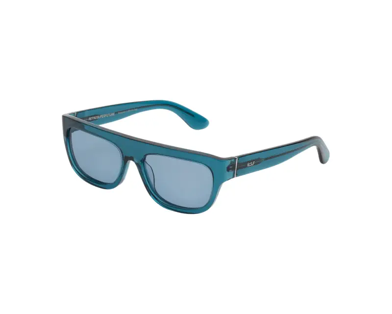 Unisex Retrosuperfuture N45 SERIOSO TEAL Occhiali da sole Acetato Blu Azzurro Geometrica Normale