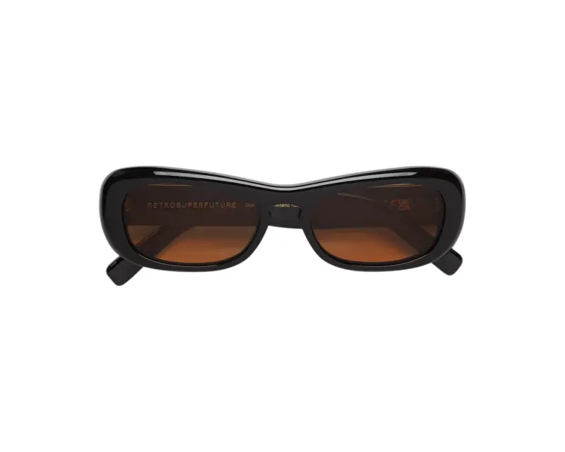 Unisex Retrosuperfuture PJV SUGO REFINED Occhiali da sole Acetato Nero Arancione Squadrata Normale miniatura 2