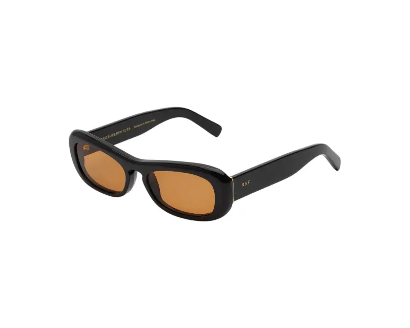 Unisex Retrosuperfuture PJV SUGO REFINED Occhiali da sole Acetato Nero Arancione Squadrata Normale