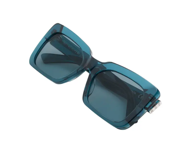 Unisex Retrosuperfuture W1A SENTA TEAL Occhiali da sole Acetato Blu Azzurro Squadrata Normale miniatura 3