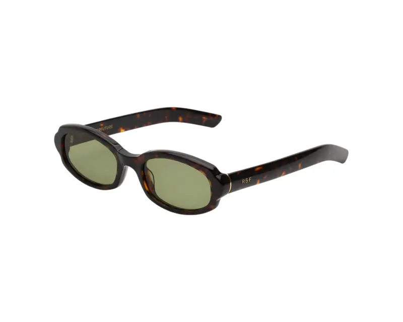 Unisex Retrosuperfuture XS6 ESATTO 3627 Occhiali da sole Acetato Havana Verde Rotonda Normale
