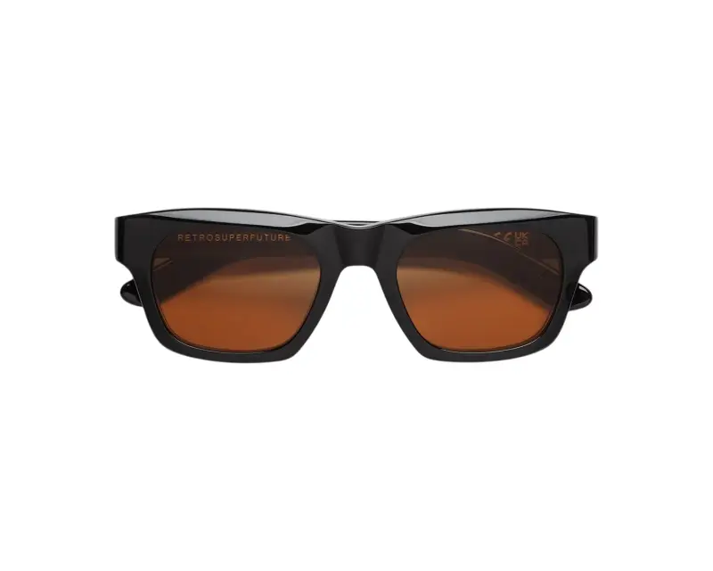 Unisex Retrosuperfuture ZOR SINTESI REFINED Occhiali da sole Acetato Nero Arancione Squadrata Normale miniatura 2