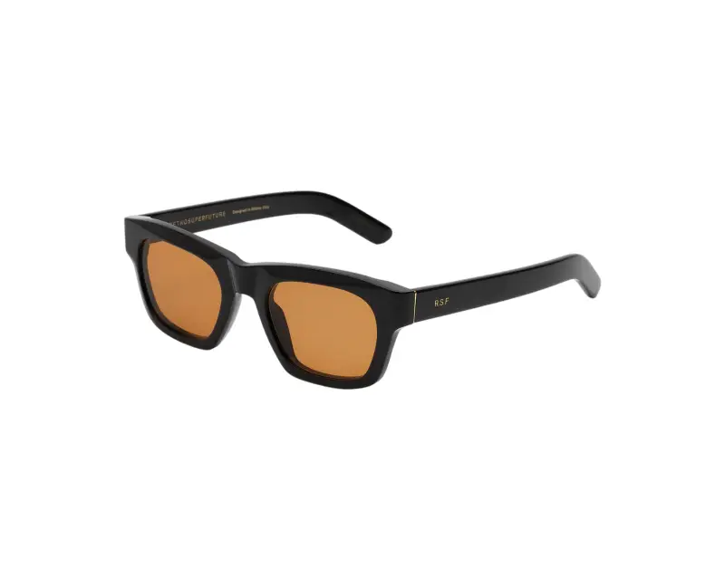 Unisex Retrosuperfuture ZOR SINTESI REFINED Occhiali da sole Acetato Nero Arancione Squadrata Normale