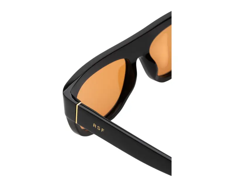 Unisex Retrosuperfuture ZXO SERIOSO REFINED Occhiali da sole Acetato Nero Arancione Geometrica Normale miniatura 3