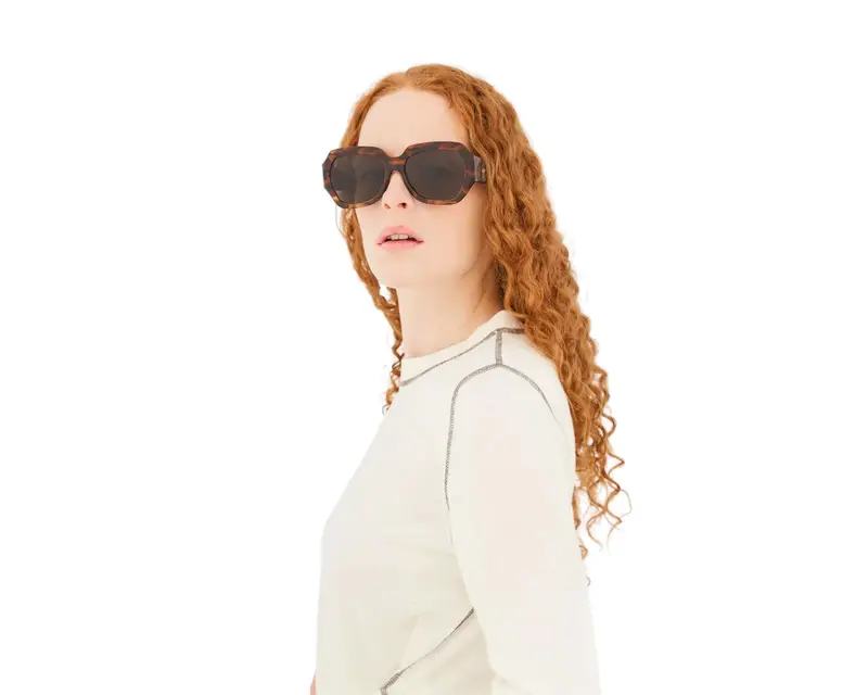 Retrosuperfuture Unisex RWI Nala Havana Occhiali da sole Acetato Havana Nero Squadrata Normale miniatura 3