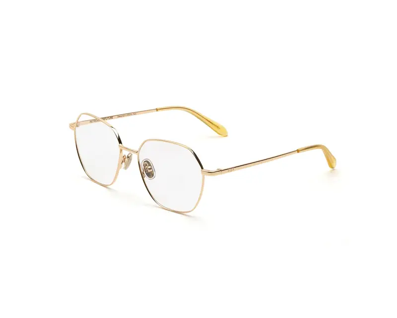 Retrosuperfuture Unisex SGZ Numero 138 Cremoso Montature da vista Metallo Oro  Geometrica