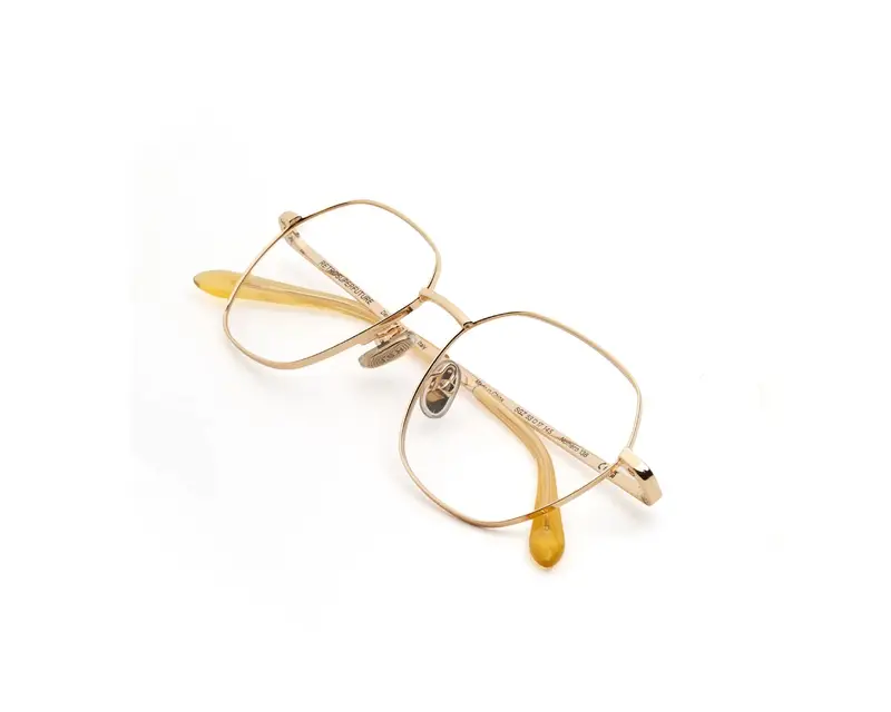 Retrosuperfuture Unisex SGZ Numero 138 Cremoso Montature da vista Metallo Oro Geometrica miniatura 2