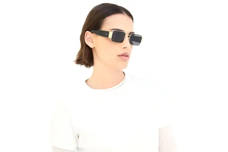 Retrosuperfuture Unisex TAS Z Black Occhiali da sole Metallo Oro Nero Squadrata Normale miniatura 3