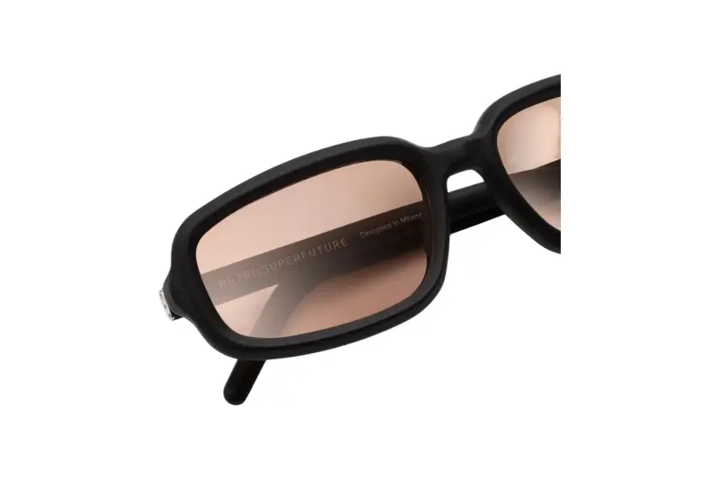 Unisex TQ9 TROLL BLACK MATTE Occhiali da sole Acetato Nero Rosa Squadrata Normale miniatura 3
