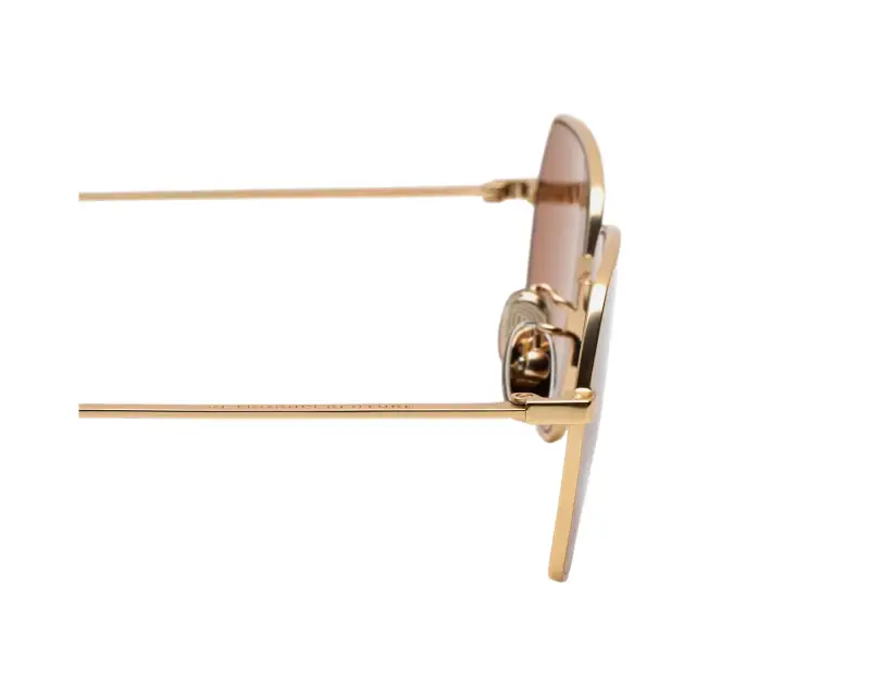 Unisex TQR BALARM GRAFFIATO Occhiali da sole Metallo Oro Marrone Squadrata miniatura 3