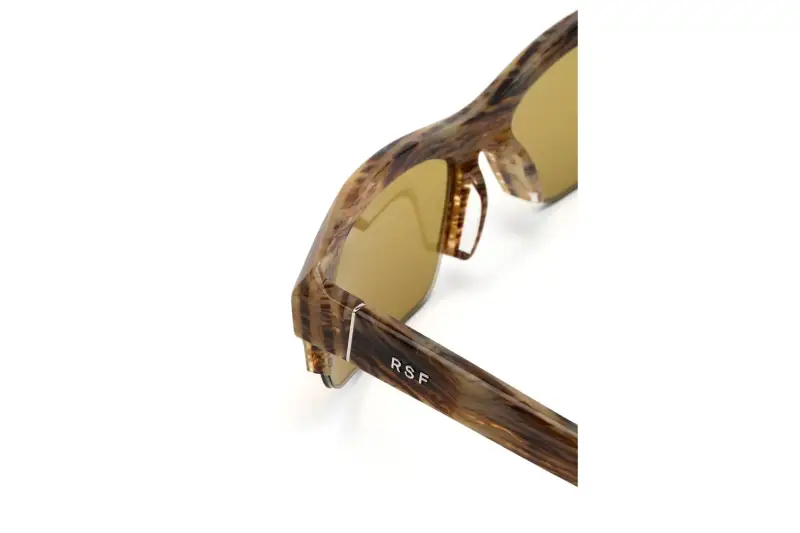 Unisex UMQ SCATTO GRAFFIATO Occhiali da sole Acetato Marrone Giallo Geometrica Normale miniatura 3