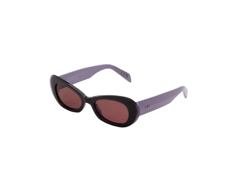Retrosuperfuture Unisex USF Izipho Melanzana Occhiali da sole Acetato Viola Viola Geometrica Normale