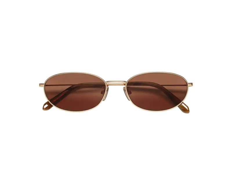 Unisex V21 UOVO GRAFFIATO Occhiali da sole Metallo Oro Marrone Geometrica Normale miniatura 2