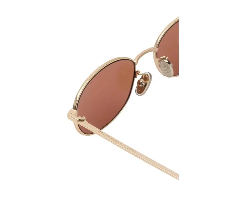 Unisex V21 UOVO GRAFFIATO Occhiali da sole Metallo Oro Marrone Geometrica Normale miniatura 3