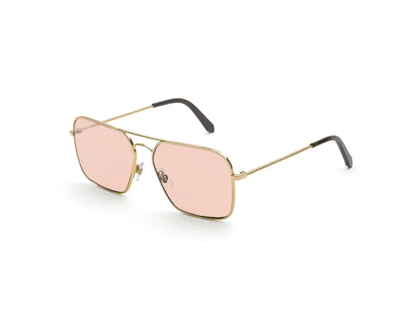 Retrosuperfuture Unisex VDB Iggy 2.0 Pink Occhiali da sole Metallo Oro Rosa Squadrata Normale