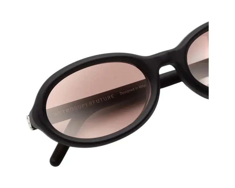 Unisex VVR CHERRY BLACK MATTE Occhiali da sole Acetato Nero Rosa Geometrica miniatura 3