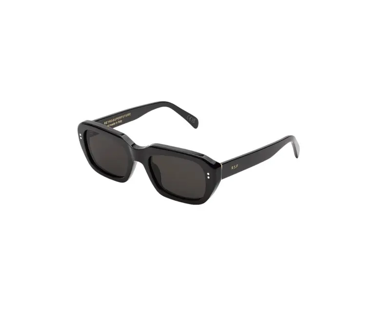 Retrosuperfuture Unisex W24 Miles Black Occhiali da sole Acetato Nero Nero Squadrata Normale
