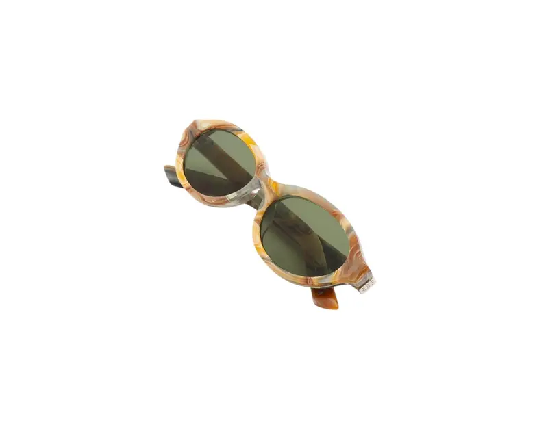 Retrosuperfuture Unisex WTC Parola Boogie Occhiali da sole Acetato Beige Verde Geometrica Normale miniatura 2
