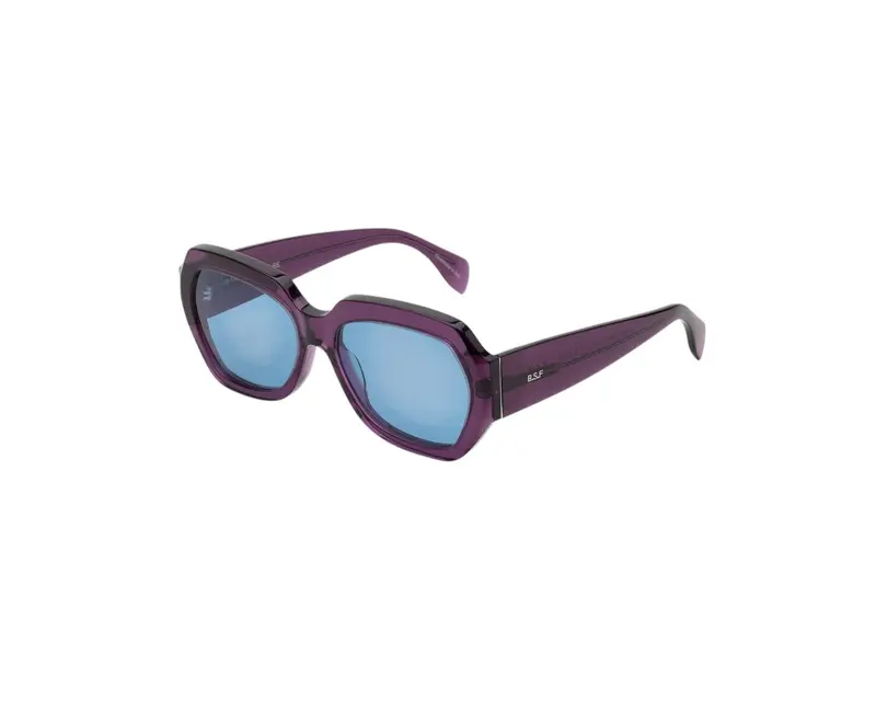 Retrosuperfuture Unisex XFS Nala Viola Occhiali da sole Acetato Viola Azzurro Squadrata Normale